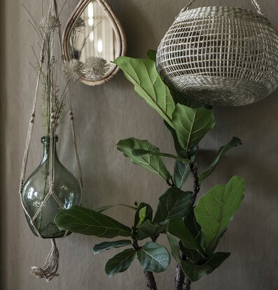Ampelhängare Natur Jute från IB Laursen med glasvas