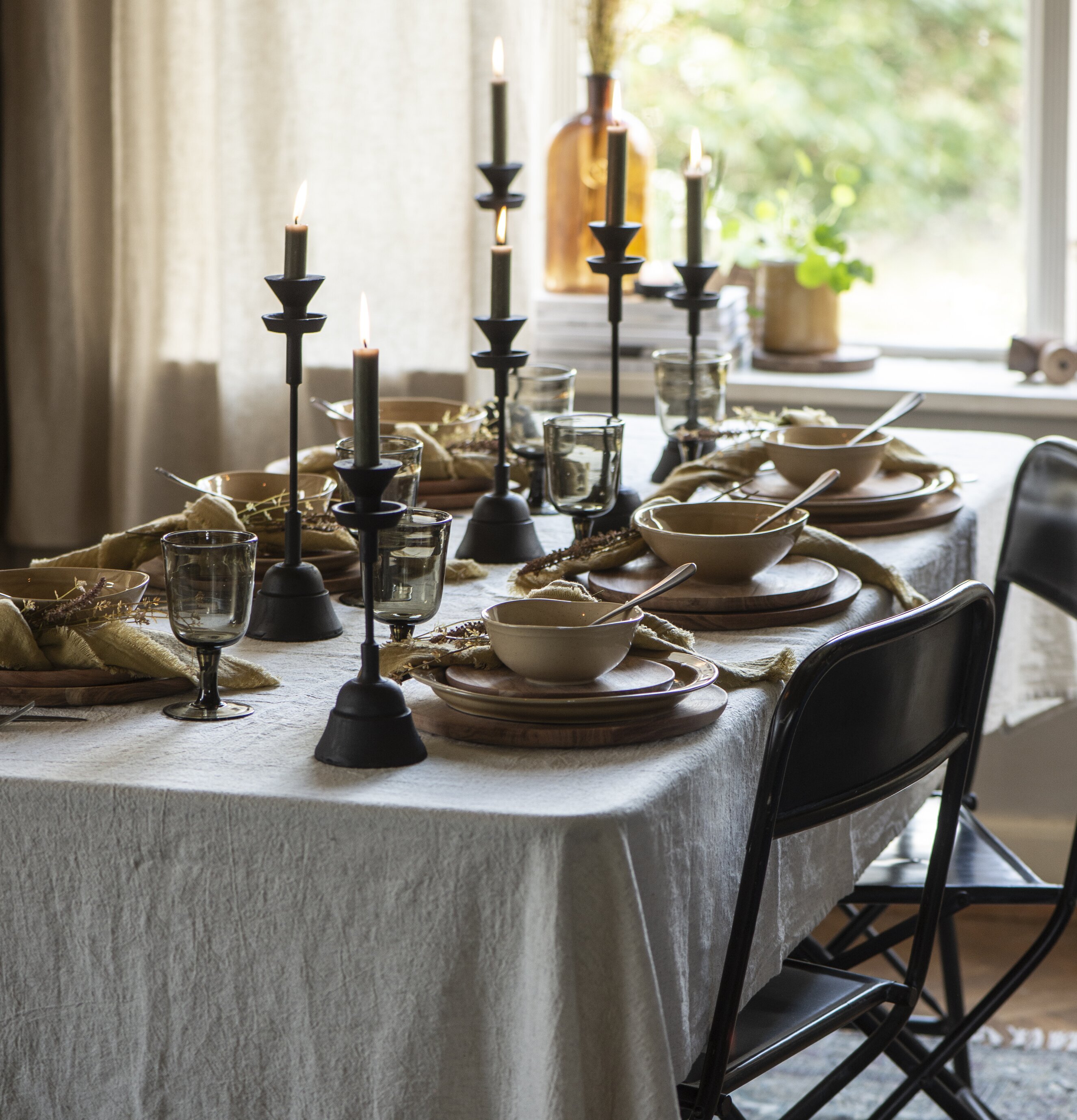 Ljusstake Järn Liten från IB Laursen på dukat matbord