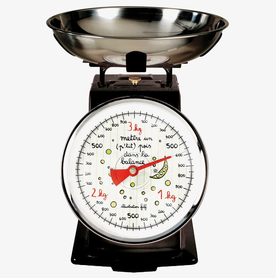 Köksvåg Ärtor svart från Derriére la porte med retrodesign