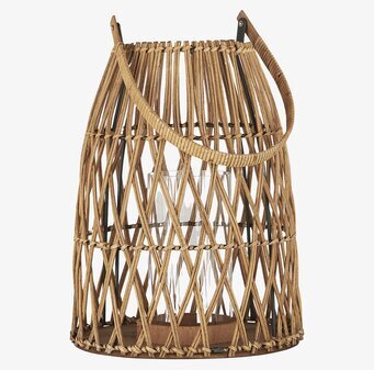 Ljuslykta Rotting Small från IB Laursen med rottingdesign