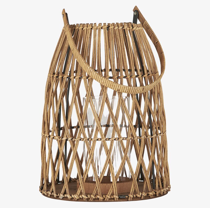 Ljuslykta Rotting Small från IB Laursen med rottingdesign