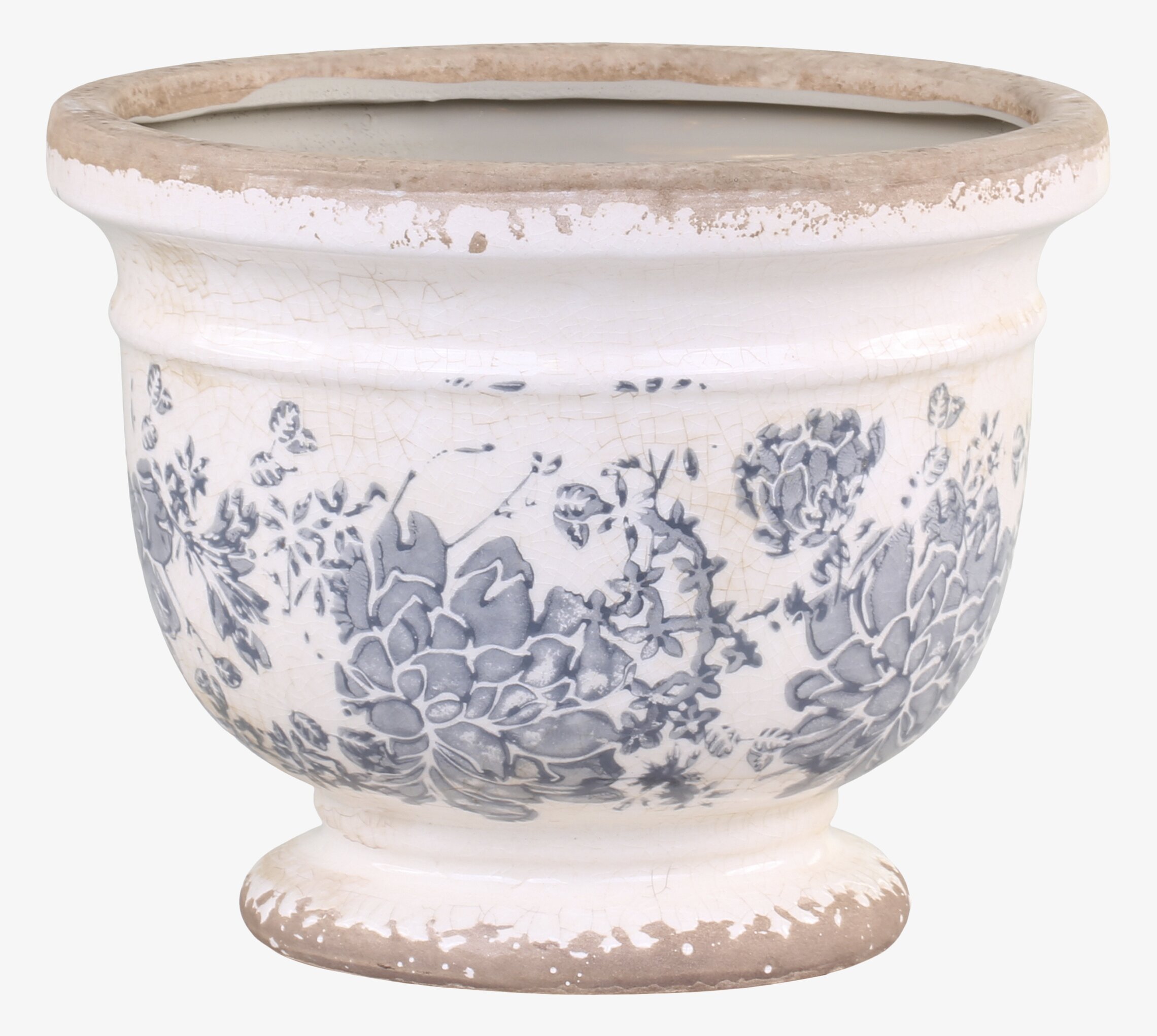 Kruka Franskt Mönster från Chic Antique med blått blommotiv