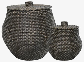 Korg Med Flätat Handtag & Lock Chic Antique