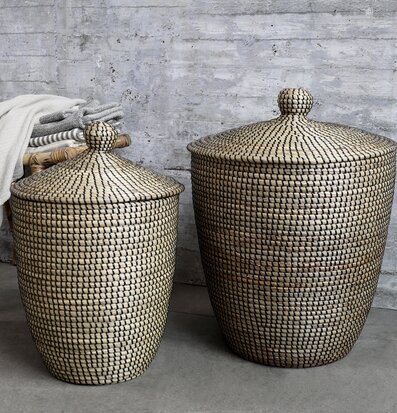 Korg Med Flätat Handtag & Lock Chic Antique