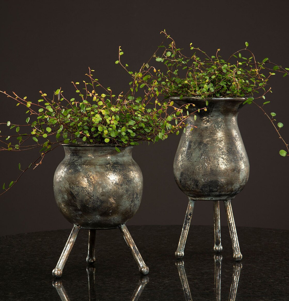 Kruka Ben Gammeldags Brun från A Lot Decoration med växter