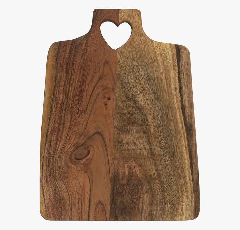 Skärbräda Hjärta Akacia Large från IB Laursen på vit bakgrund