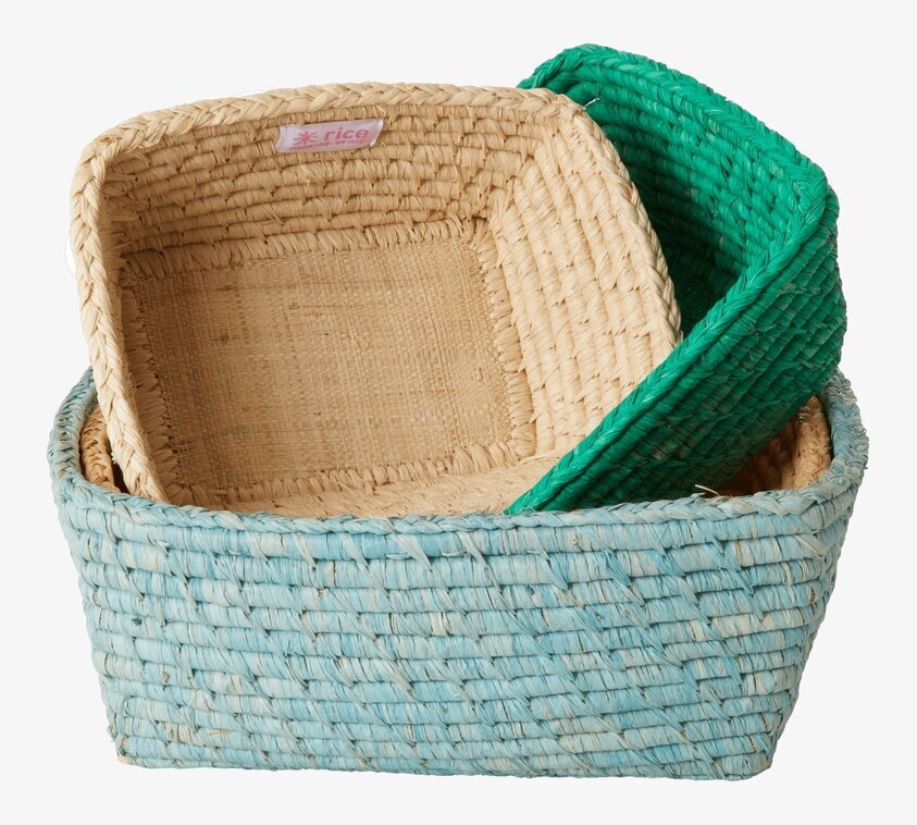 Brödkorgar Set/4 Rice från Rice i staplade färgglada korgar