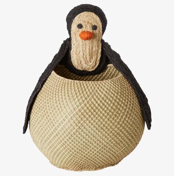 Förvaringskorg Penguin från Rice, flätad och pingvinformad