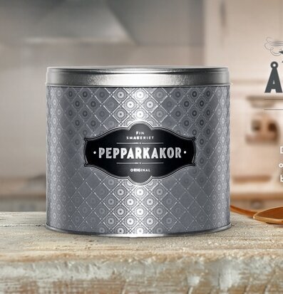 Pepparkakor Matt Grafitgrå 430 G från Finsmakeriet i burk