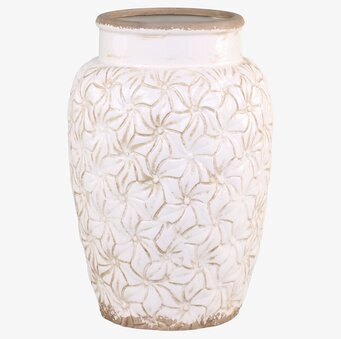Colmar Vas Antique Creme från Chic Antique med reliefmönster