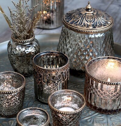 Förvaringsburk Med Pärlkant Liten från Chic Antique på fat