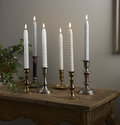 LED Antikljus 2-Pack Swirl Vit från Star Trading i ljusstakar