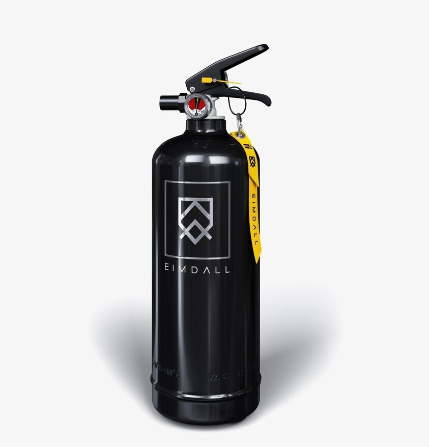 Brandsläckare 2 Kg Svart från Eimdall med tryckmätare