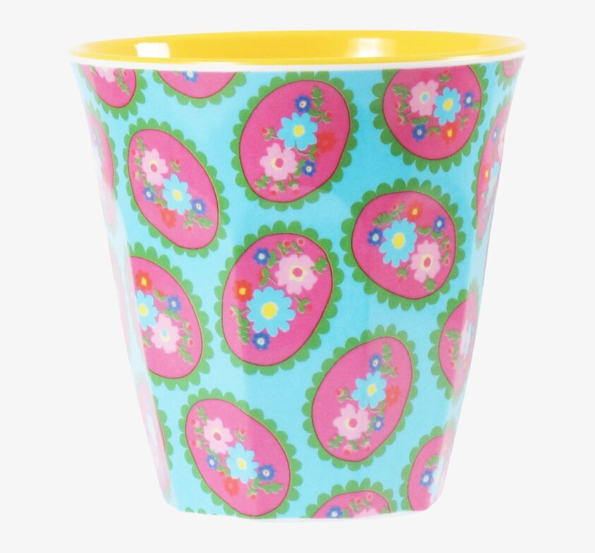 Mugg Cameo från Rice med färgglatt mönster och blommor