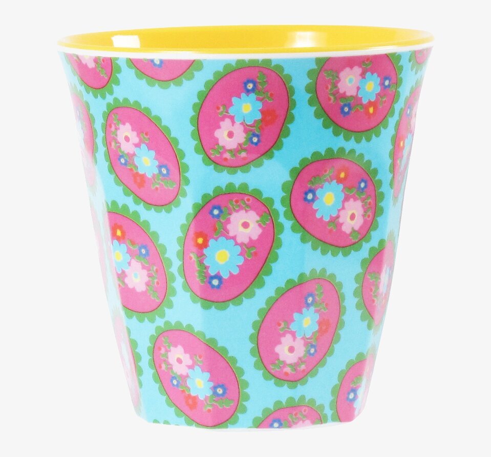 Mugg Cameo från Rice med färgglatt mönster och blommor