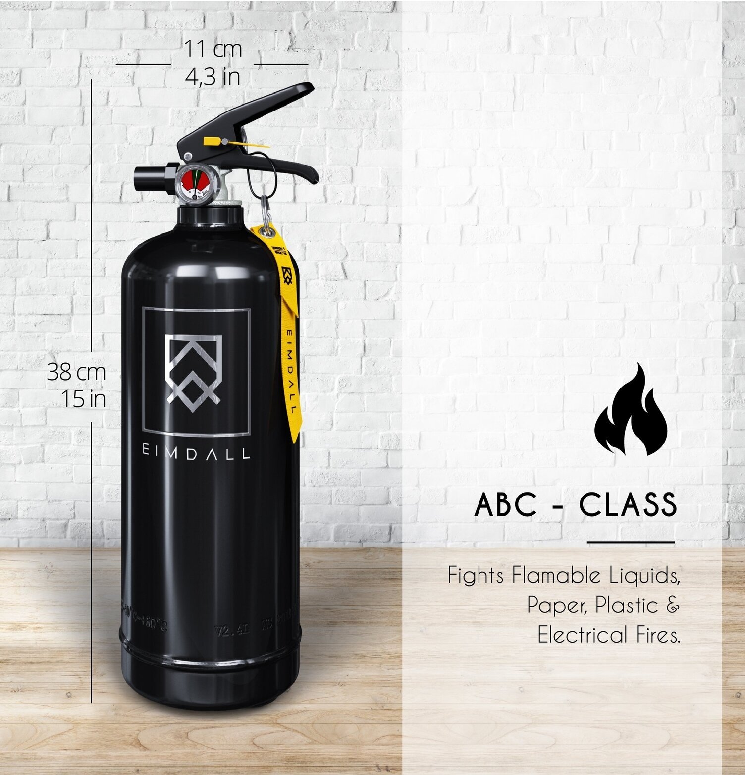 Brandsläckare 2 Kg Svart från Eimdall i modern design