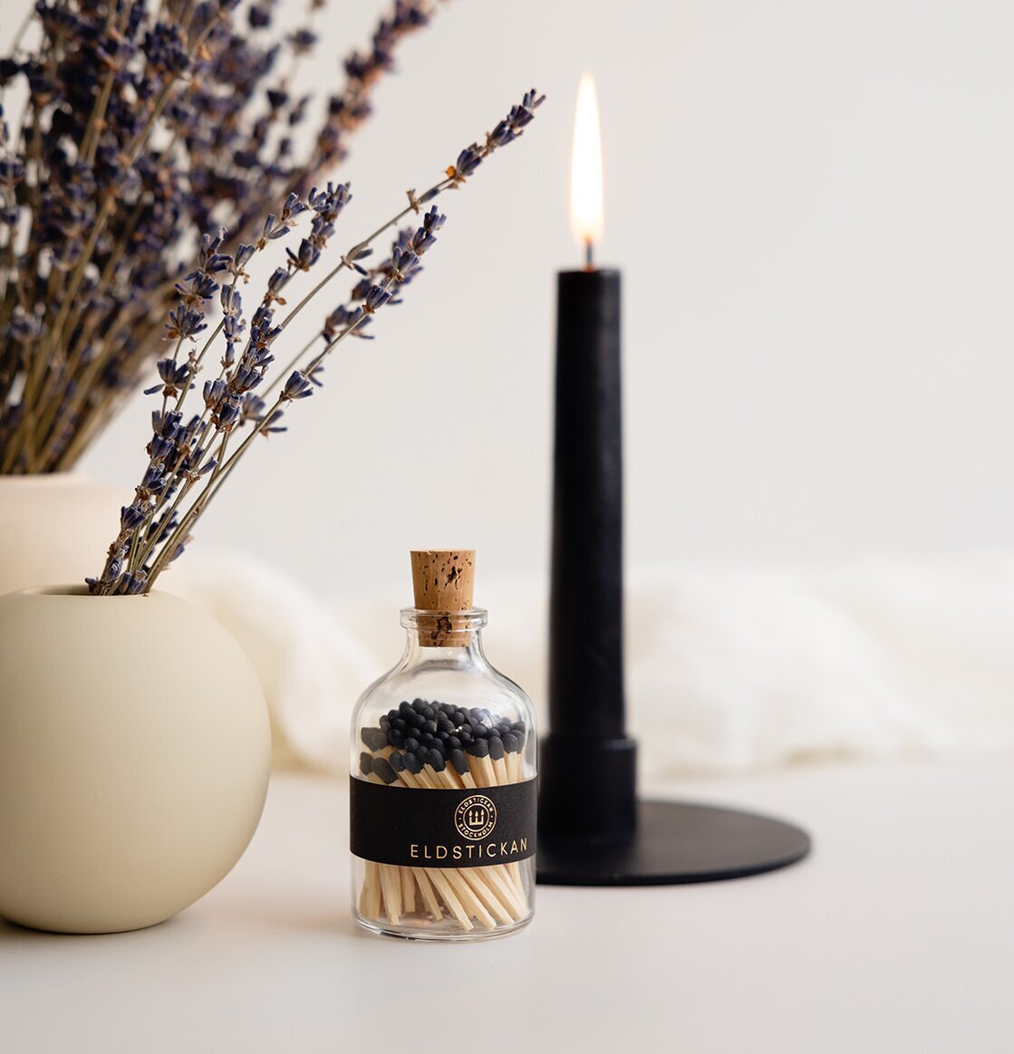 Tändstickor Liten Rund Klassisk Svart från Eldstickan