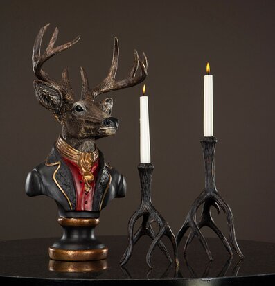 Ljusstake Renhorn Mörkbrun Liten från A Lot Decoration