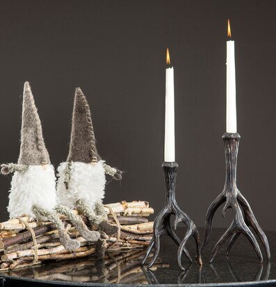 Ljusstake Renhorn Mörkbrun Liten från A Lot Decoration