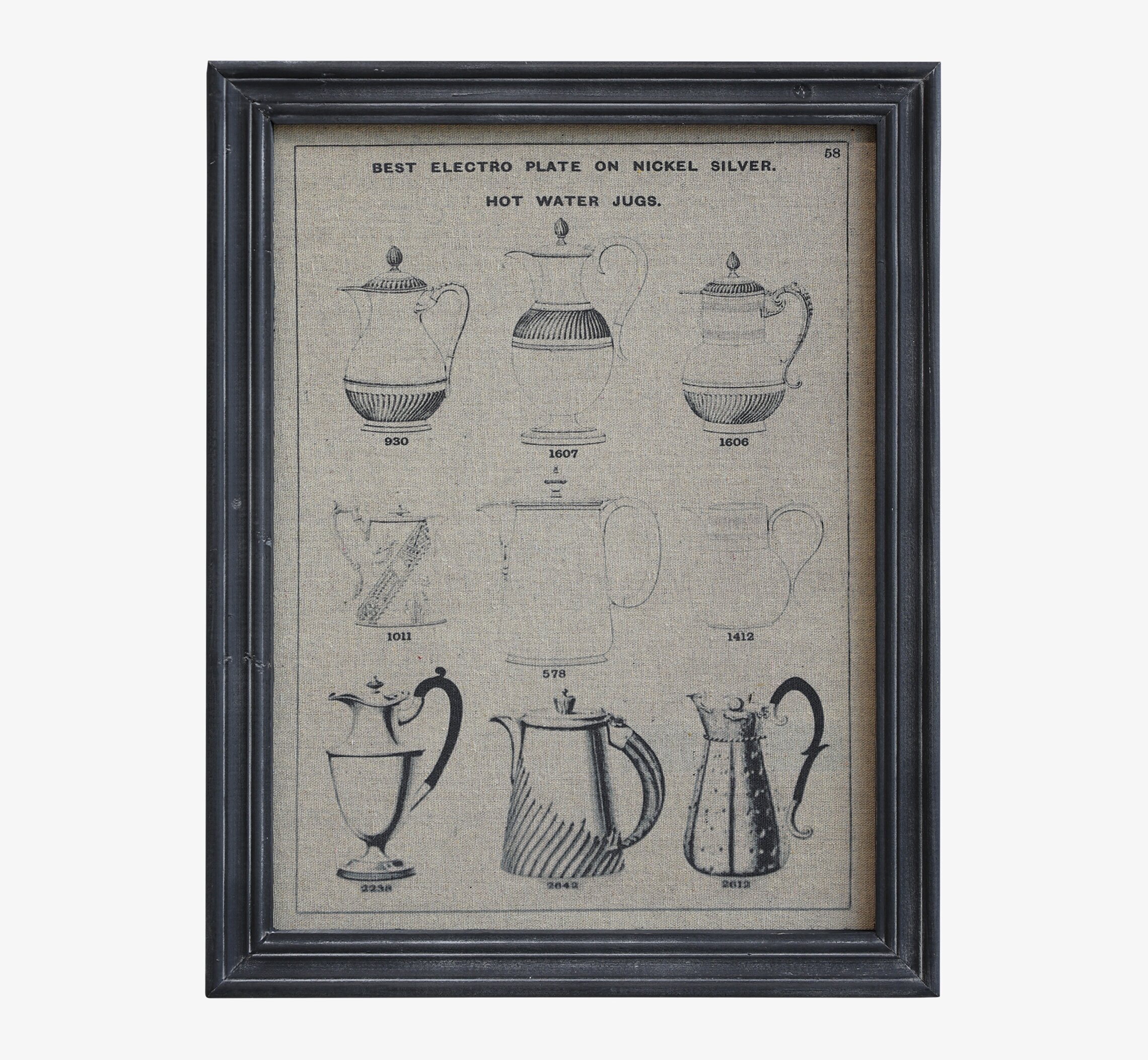 Tavla Kannor Svart Ram från Chic Antique med antika kannor