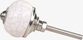 Knopp Silver från Chic Antique med krackelerad vit keramik