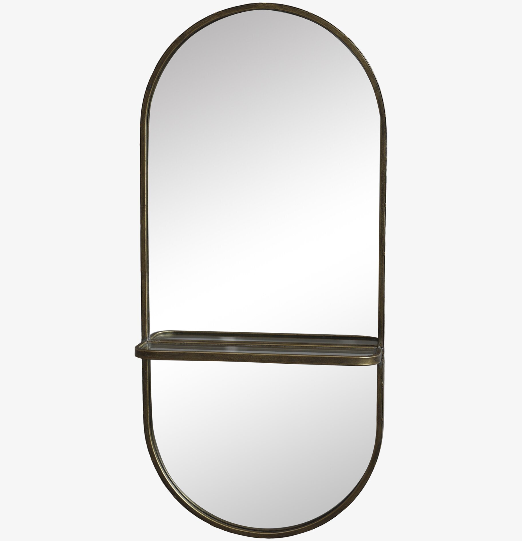 Väggspegel Med Hylla Antik Mässing från Chic Antique