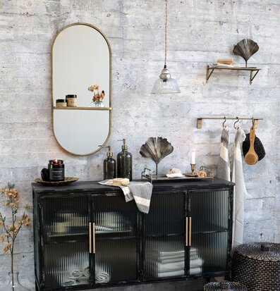 Väggspegel Med Hylla Antik Mässing från Chic Antique i rum