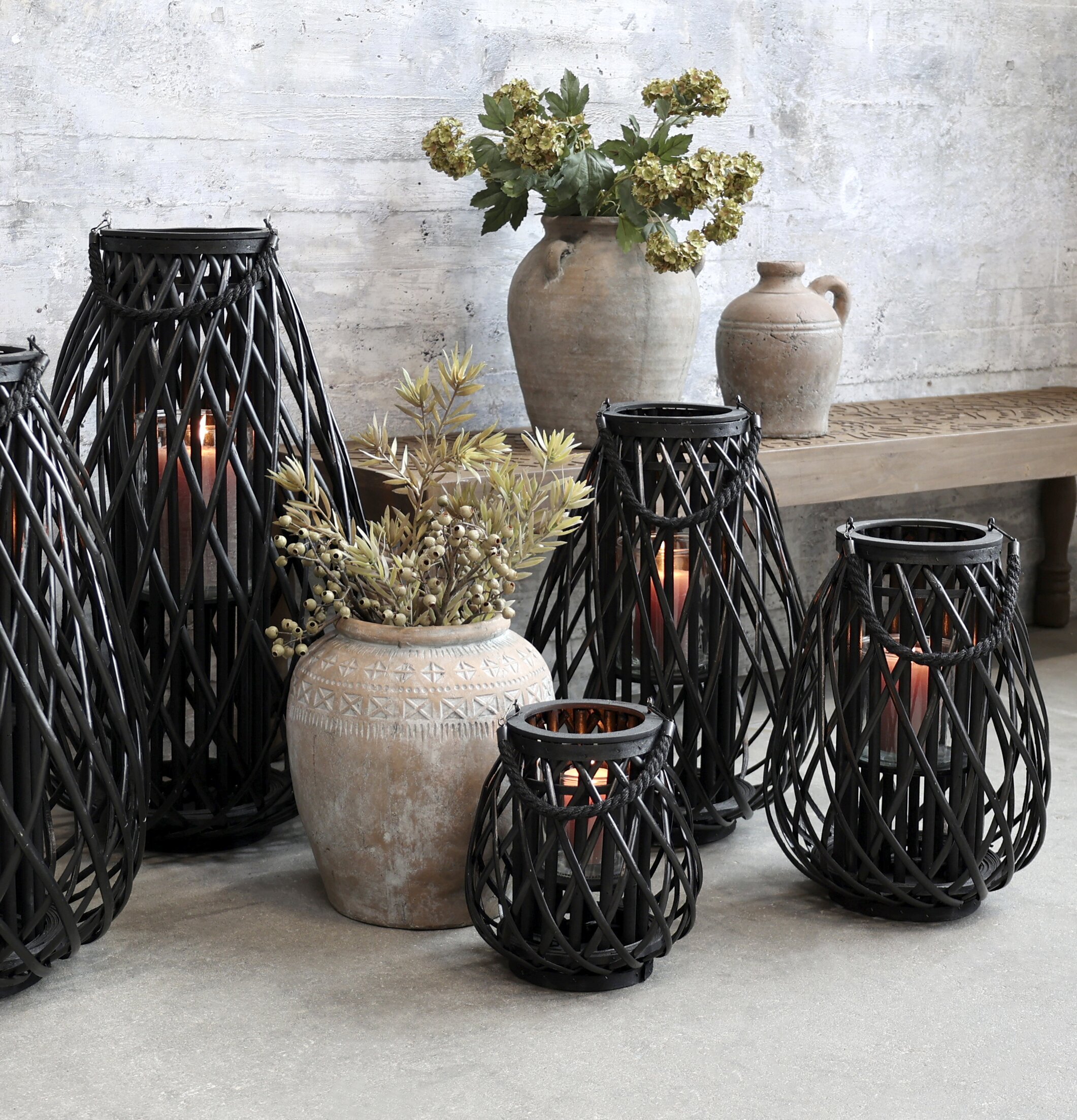 Lanterna Flätad Pil Liten Svart från Chic Antique i miljö