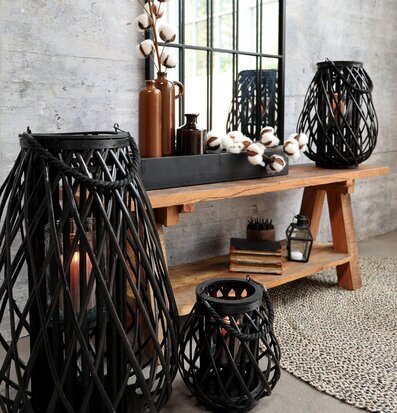 Lanterna Flätad Pil Liten Svart från Chic Antique i miljö