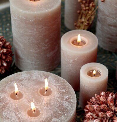 Blockljus Rustik Lin från Chic Antique i olika storlekar