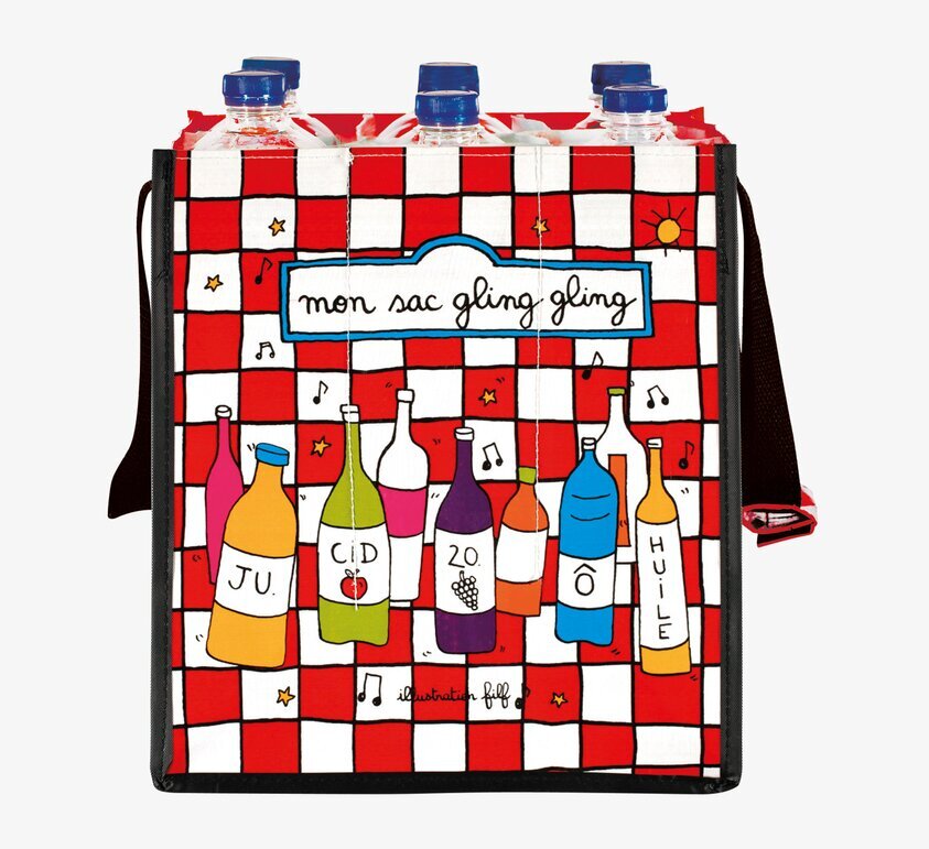 Flaskväska Gling gling från Derriére la porte med flaskor