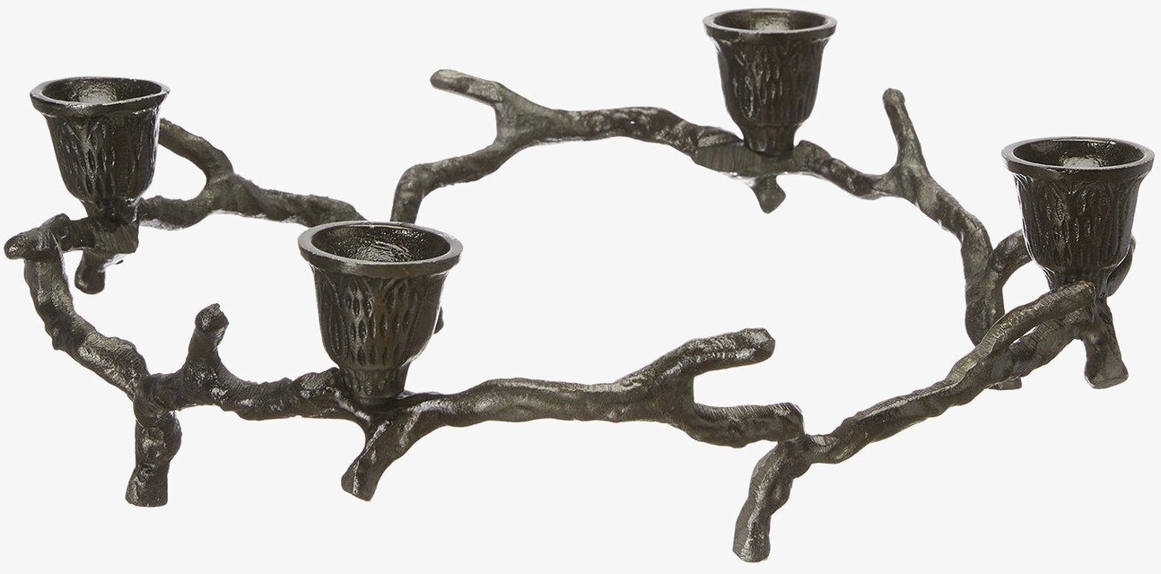 Gren Ljusstake Svart från Wikholm Form på vit bakgrund