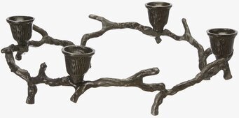 Gren Ljusstake Svart från Wikholm Form på vit bakgrund