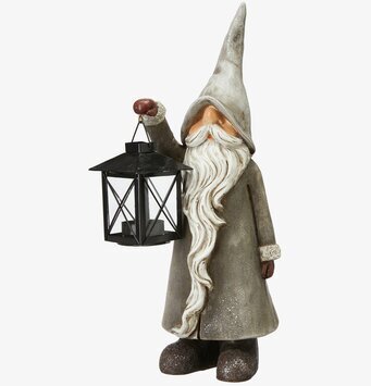 Tomte Med Lykta Grå från Wikholm Form i detaljerad design