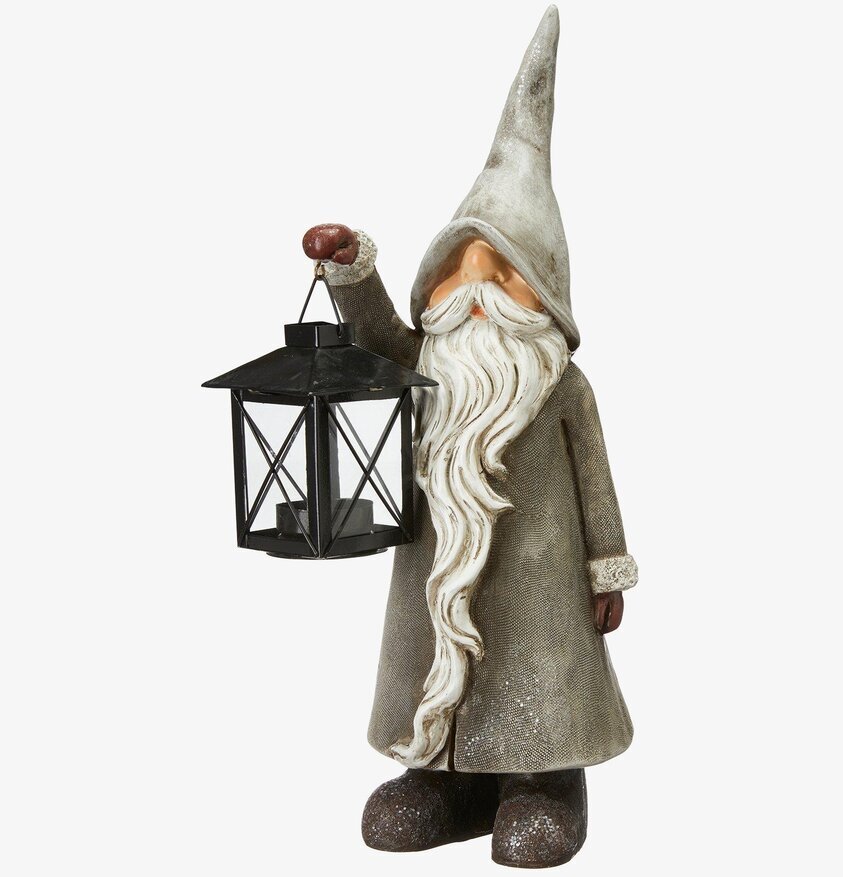 Tomte Med Lykta Grå från Wikholm Form i detaljerad design