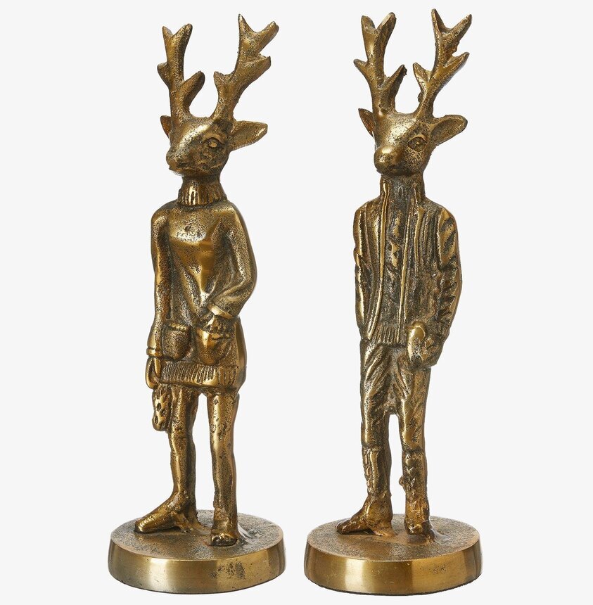 Hjort Par Mix Antik Mässing från Wikholm Form i mässing