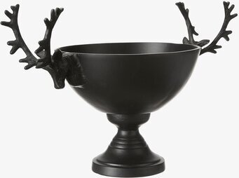 Hjort Skål Svart från Wikholm Form med hjorthuvudhandtag