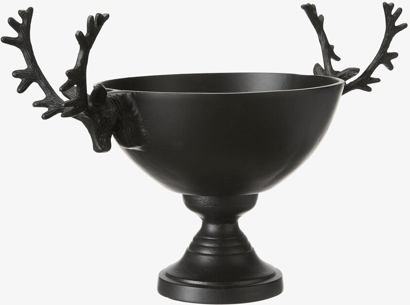 Hjort Skål Svart från Wikholm Form med hjorthuvudhandtag