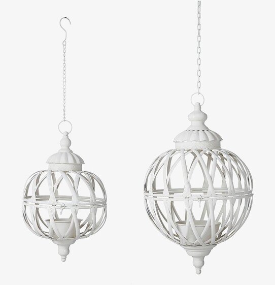 Torun Hängampel Set/2 Vit från Wikholm Form, två ljuslyktor