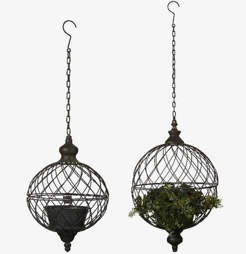 Ragna Hängampel Set/2 Svart från Wikholm Form med växter