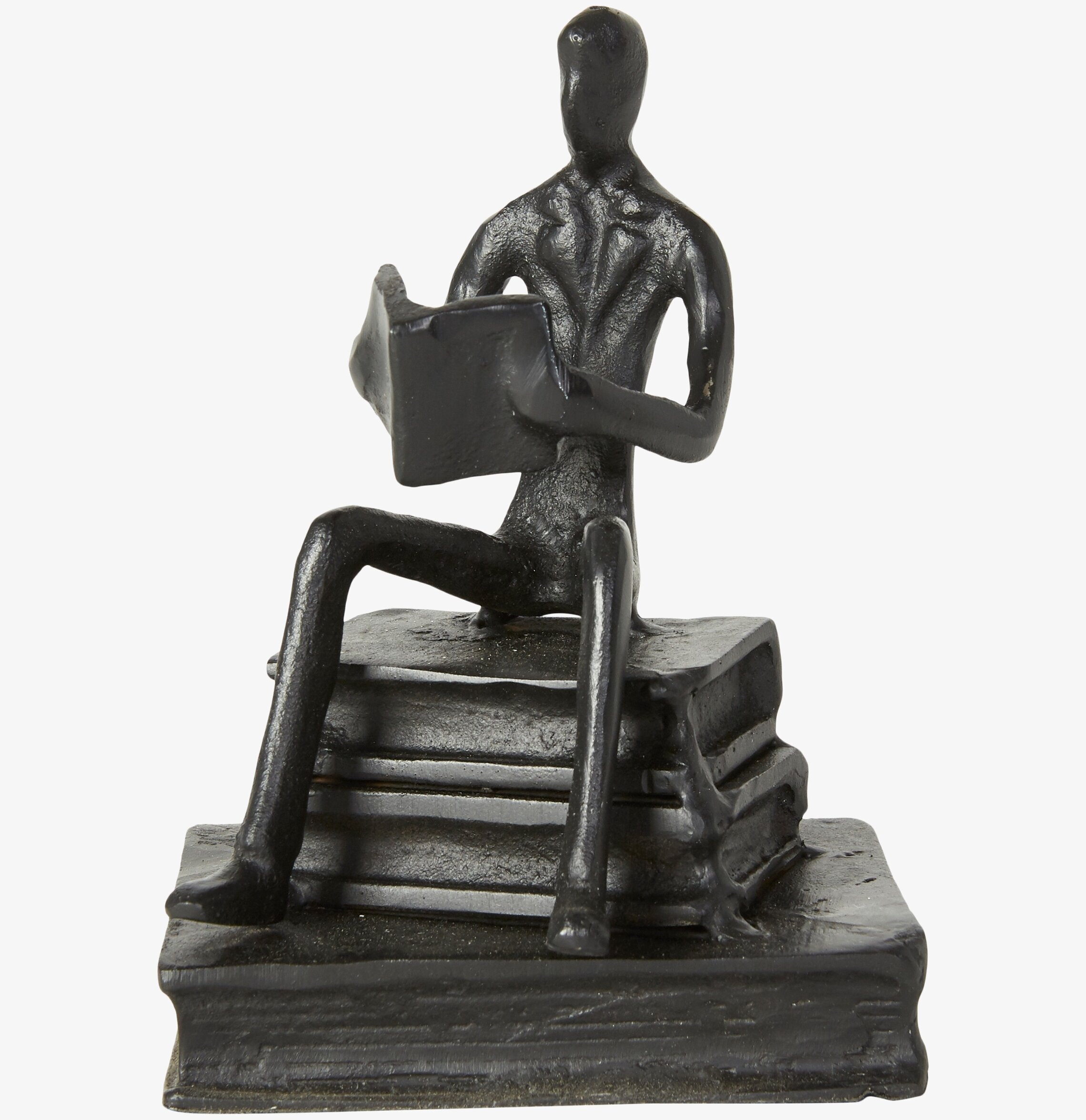 Figurin Läsande Man från Speedtsberg, stiliserad och svart
