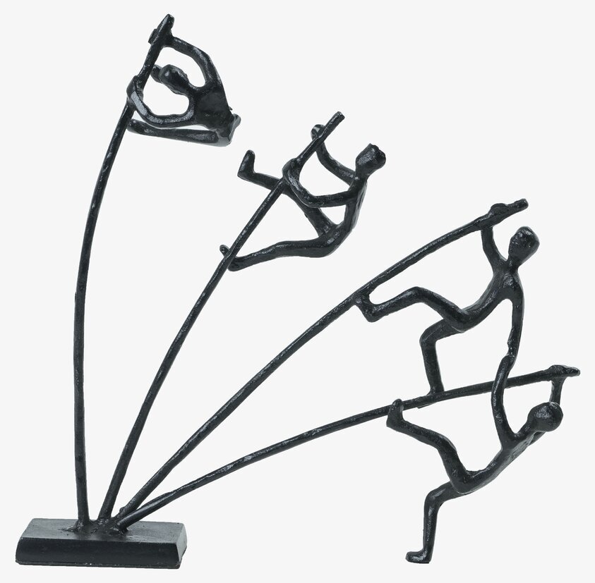 Figurin Stavhopp Svart från Speedtsberg, stiliserade atleter