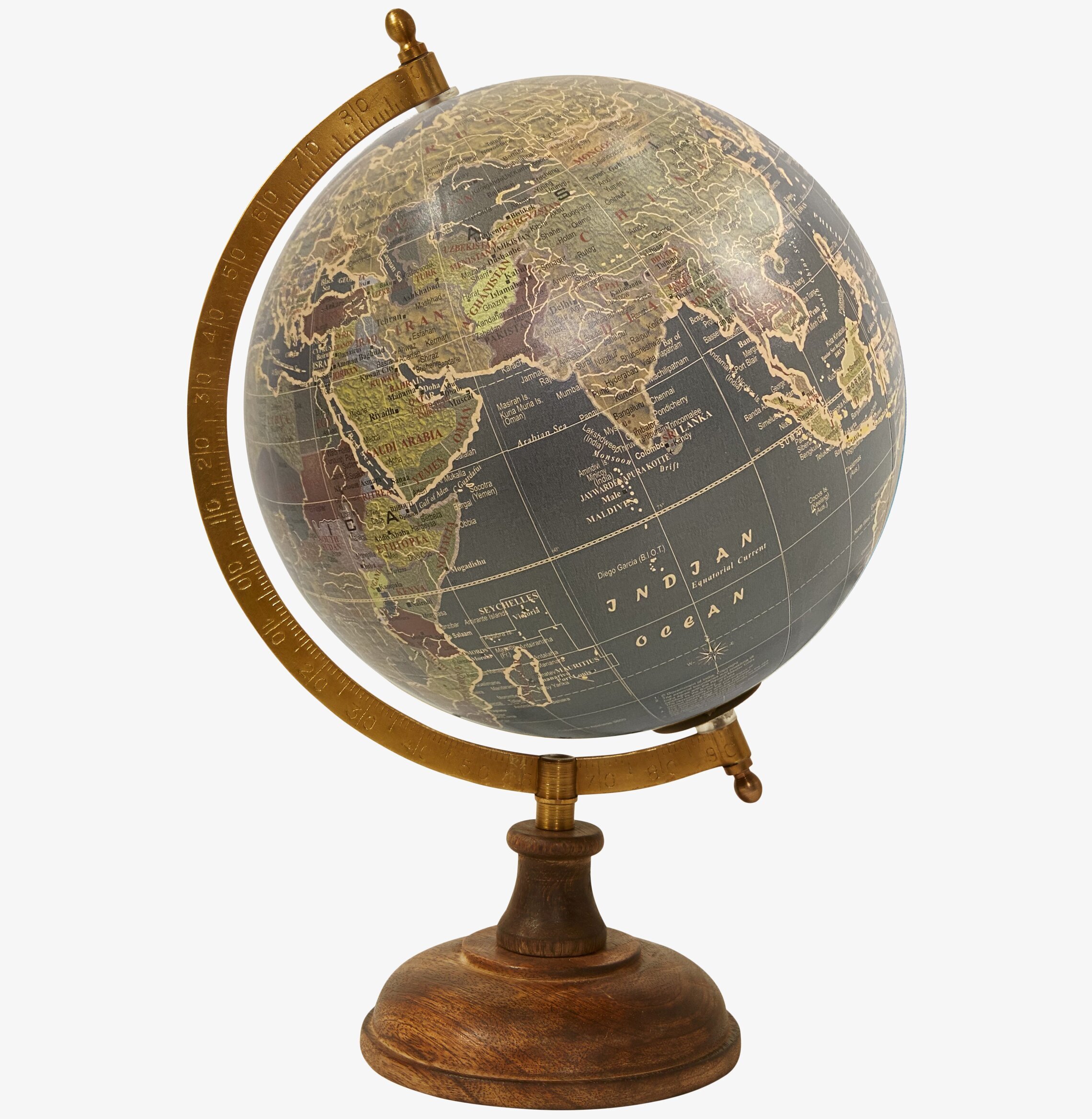 Jordglob På Träfot Matt Grå/Blå från Speedtsberg