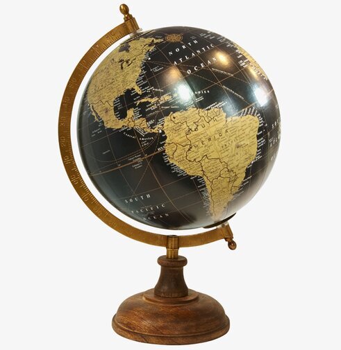 Jordglob På Träfot Matt Svart från Speedtsberg, elegant design