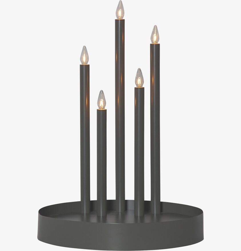 Ljusstake Deco Mist Grey från Star Trading med LED-ljus