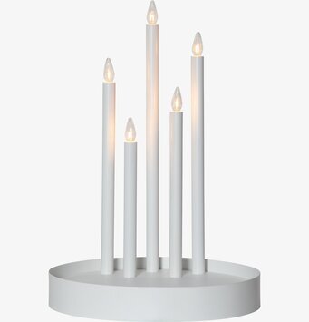 Ljusstake Deco Vit Star Trading Lampor Taklampor Golvlampor Bordslampor LED-lampor Ledlampor Fönsterlampor Ljusslingor för dekoration