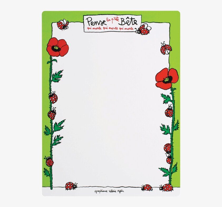 Magnettavla Vallmo lime från Derriére la porte med blommor