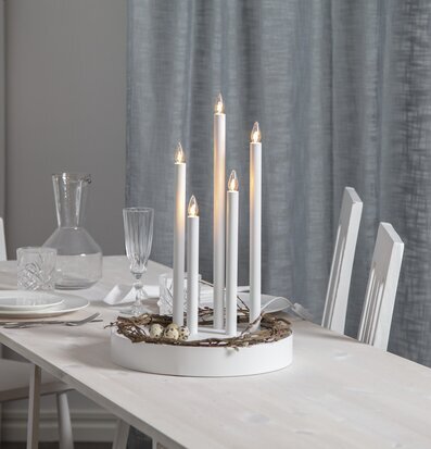 Ljusstake Deco Vit Star Trading Lampor Taklampor Golvlampor Bordslampor LED-lampor Ledlampor Fönsterlampor Ljusslingor för dekoration