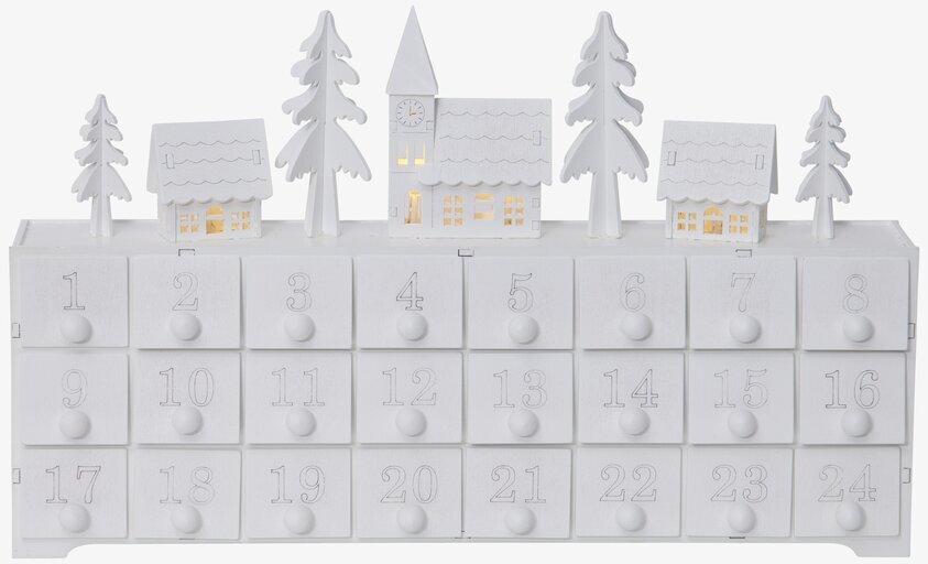 Bordsdekoration Yuletide Vit från Star Trading med adventslådor