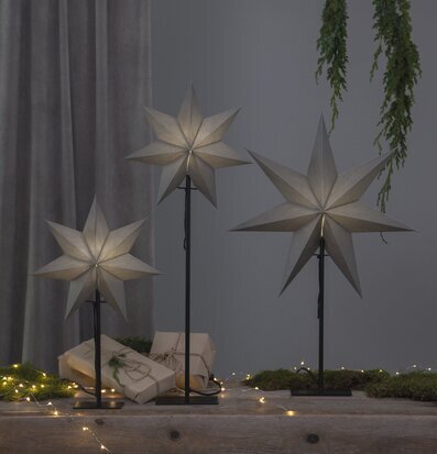 Stjärna På Fot Ozen Grå Bordsstjärna Star Trading Julstjärnor Adventsstjärna Bordstjärna
